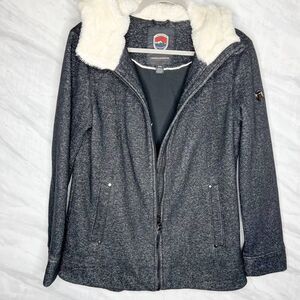 1 Madison Expedition Faux Faur Hooded Sweater Medium